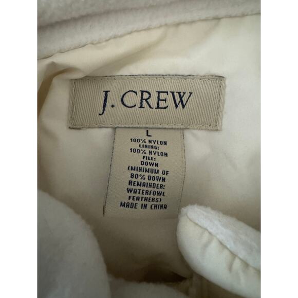 J. Crew | Down Zip Up Puffer Vest in Cream | Size Large - Picture 10 of 11